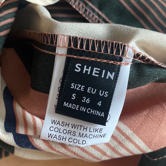 Black & Rose Striped Halter Romper - Small - Picture 6 of 6